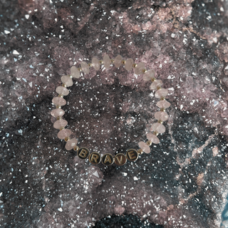 Limited Edition BRAVE Belonging Bracelet with Rosequartz