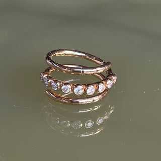 Gold and Diamond Spiral Ring