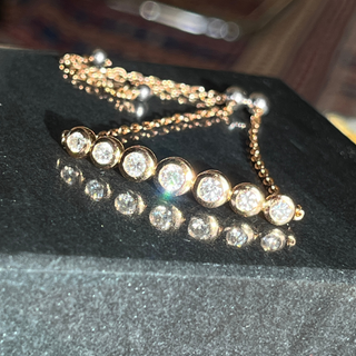 Rose Gold & Diamond Bubble Bracelet