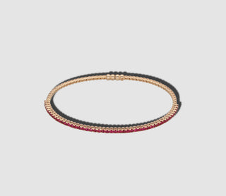 Rareté Studios, Fine Jewelry, Ruby Tennis Bracelet, 18k yellow gold