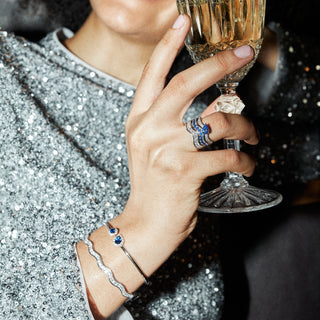 Rareté Studios, Fine Jewelry, Euphoria Ring, Fancy Model, Blue Sapphire and Diamond, 18k white gold
